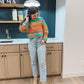 Cable Knit Colorblock Sweater