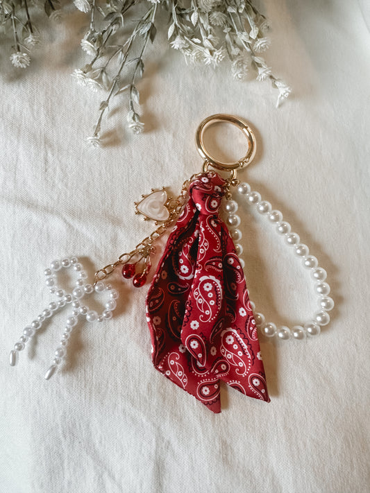 Pearly Girl Bandana Charm Keychain