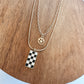 Layered Checker Smiley Necklace