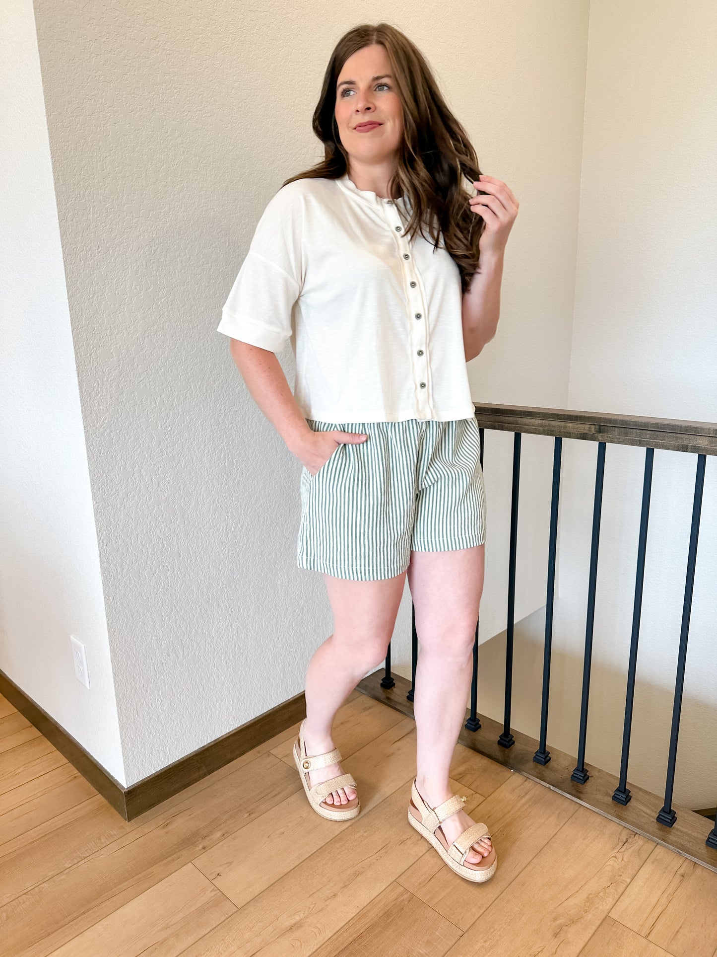 Green Stripe Shorts