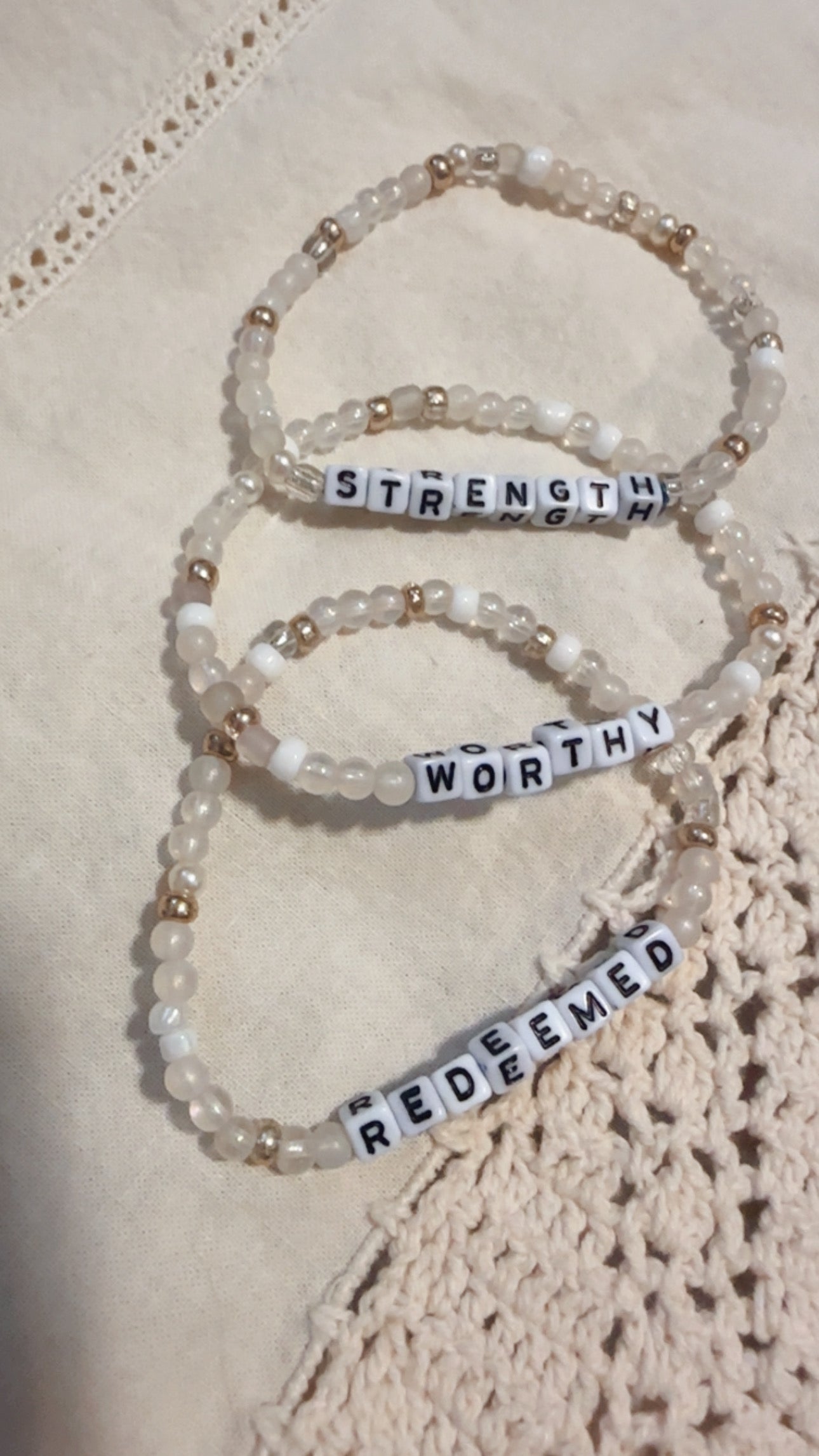 STRENGTH / WORTHY / REDEEMED Bracelet