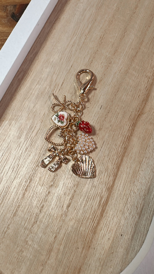 Strawberry Hearts Keychain