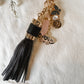Black Tassel Charm Keychain