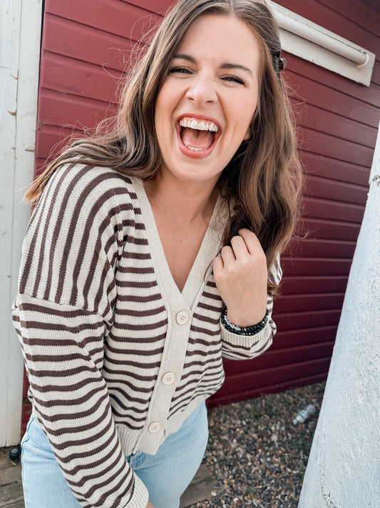 Brown Button Cardigan