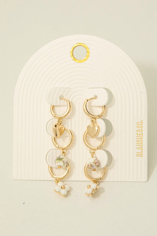 Enamel Drop Huggie Earrnings