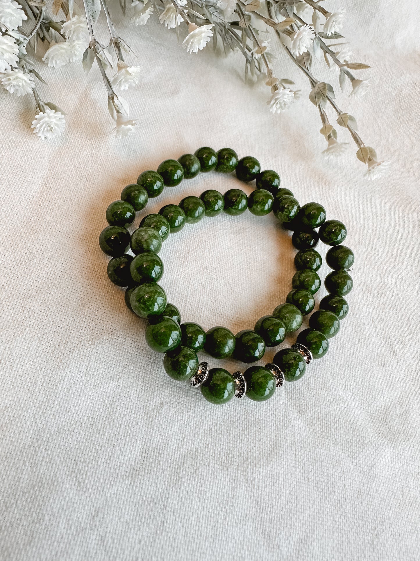 Jade Green Stretch Bracelet