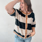 Drop Shoulder Stripe Sweater