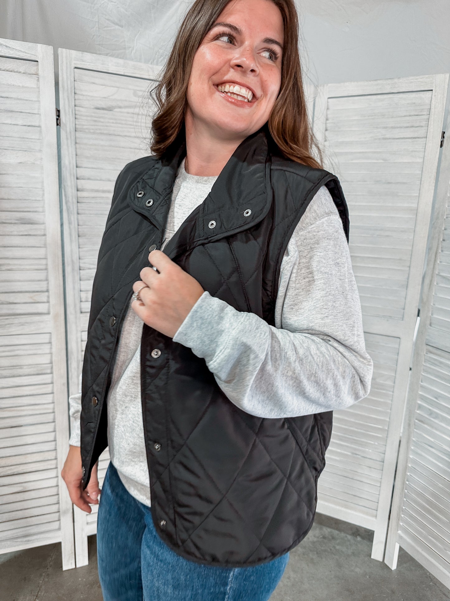 Black Quilted Vest