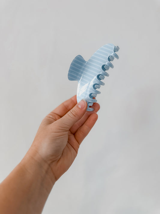 Baby Blue Stripe Claw Clip