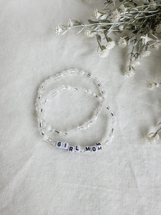 Girl Mom Clear Bracelet Set