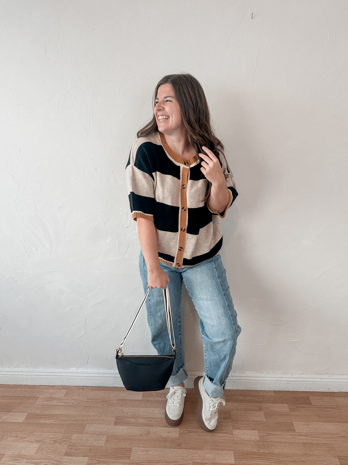 Stripe Crossbody Bag
