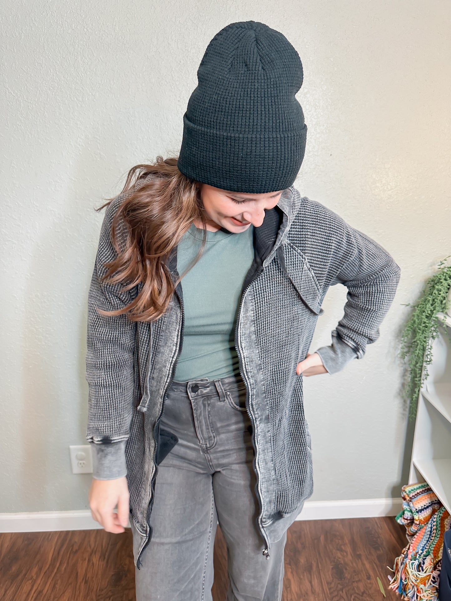 Waffle Mineral Washed Jacket