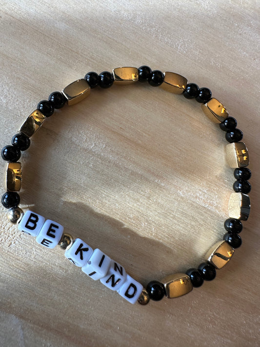 Be Kind Bracelet- Black Square