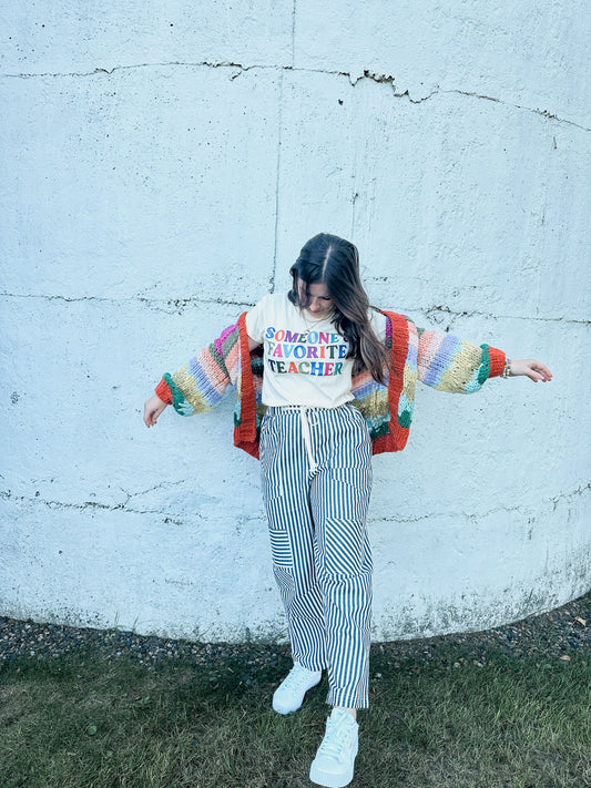 Navy Stripe Pants