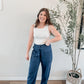 Navy Cotton Barrel Pant