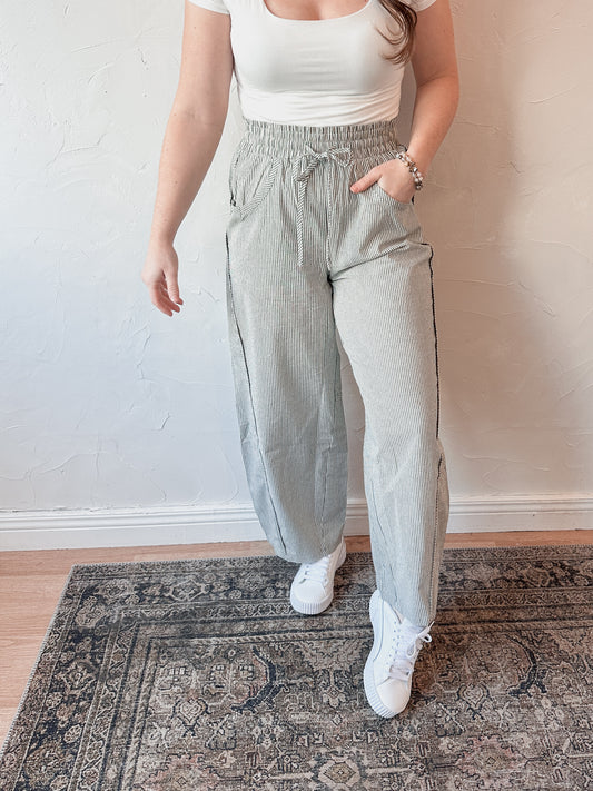 Comfort Cotton Green Stripe Pants