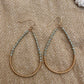Teal Beaded Teardrop Earrings
