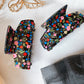 Black Floral Claw Clip