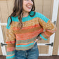 Cable Knit Colorblock Sweater