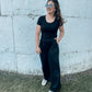 Front Pleated Black Pants