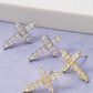 Gold Dipped Cross Stud Earrings