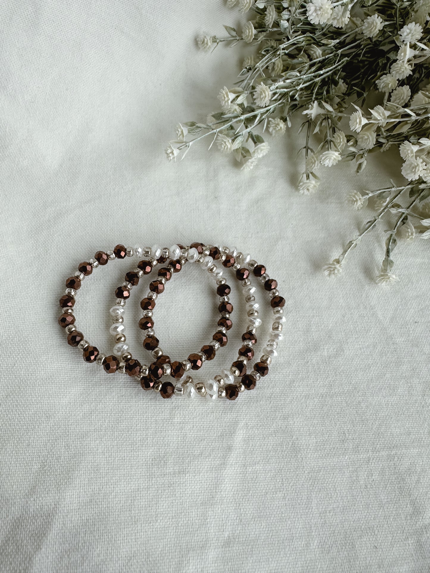 Pearl Brown Bracelet Set