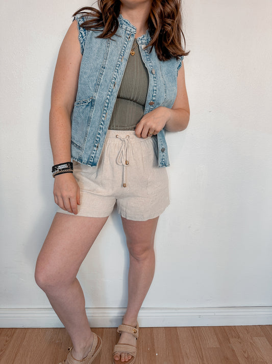 Natural Linen Shorts