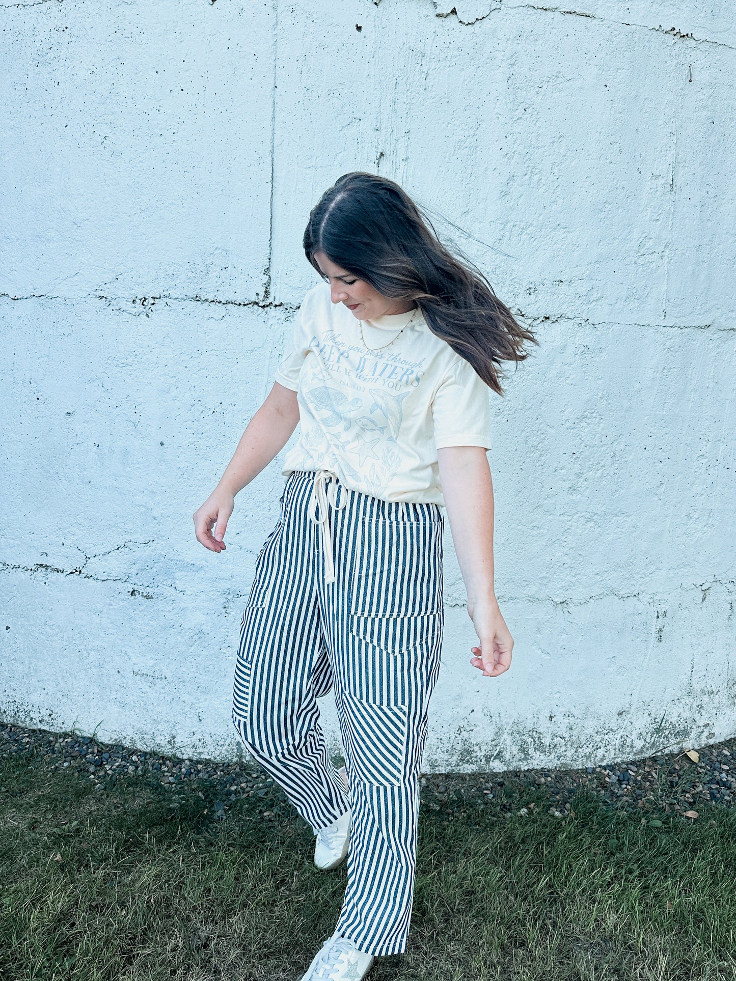 Navy Stripe Pants