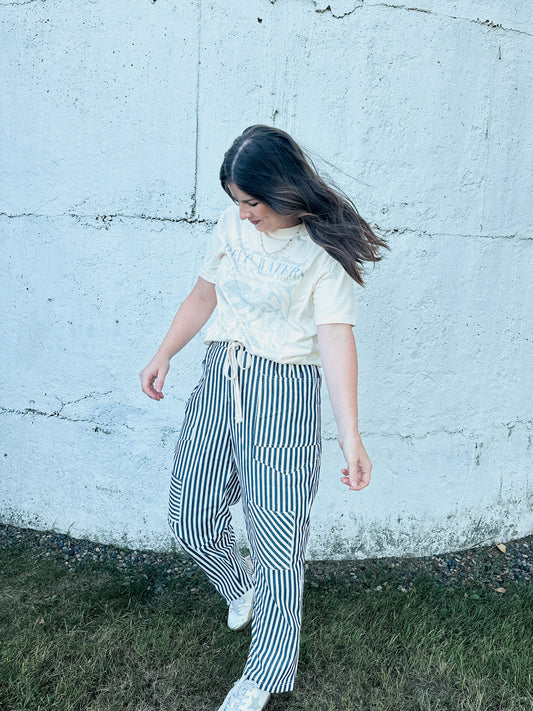 Navy Stripe Pants
