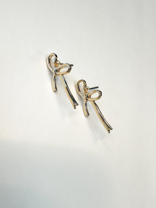 Gold Bow Earrings