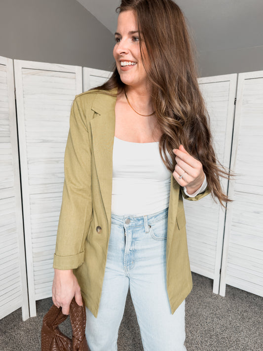 Linen Kiwi Blazer