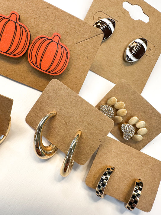 Wooden Pumpkin Studs