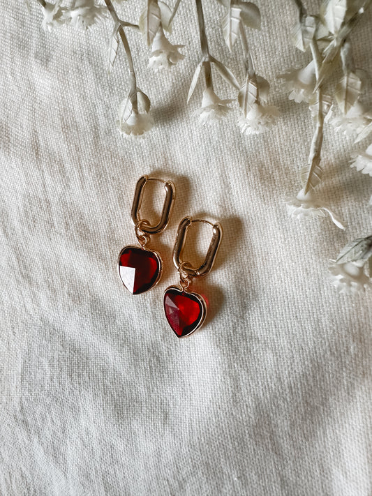 Red Heart Charm Huggies