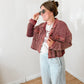 Maroon Waffle Knit Jacket