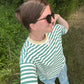 Green Colorblock Stripe Knit Tee