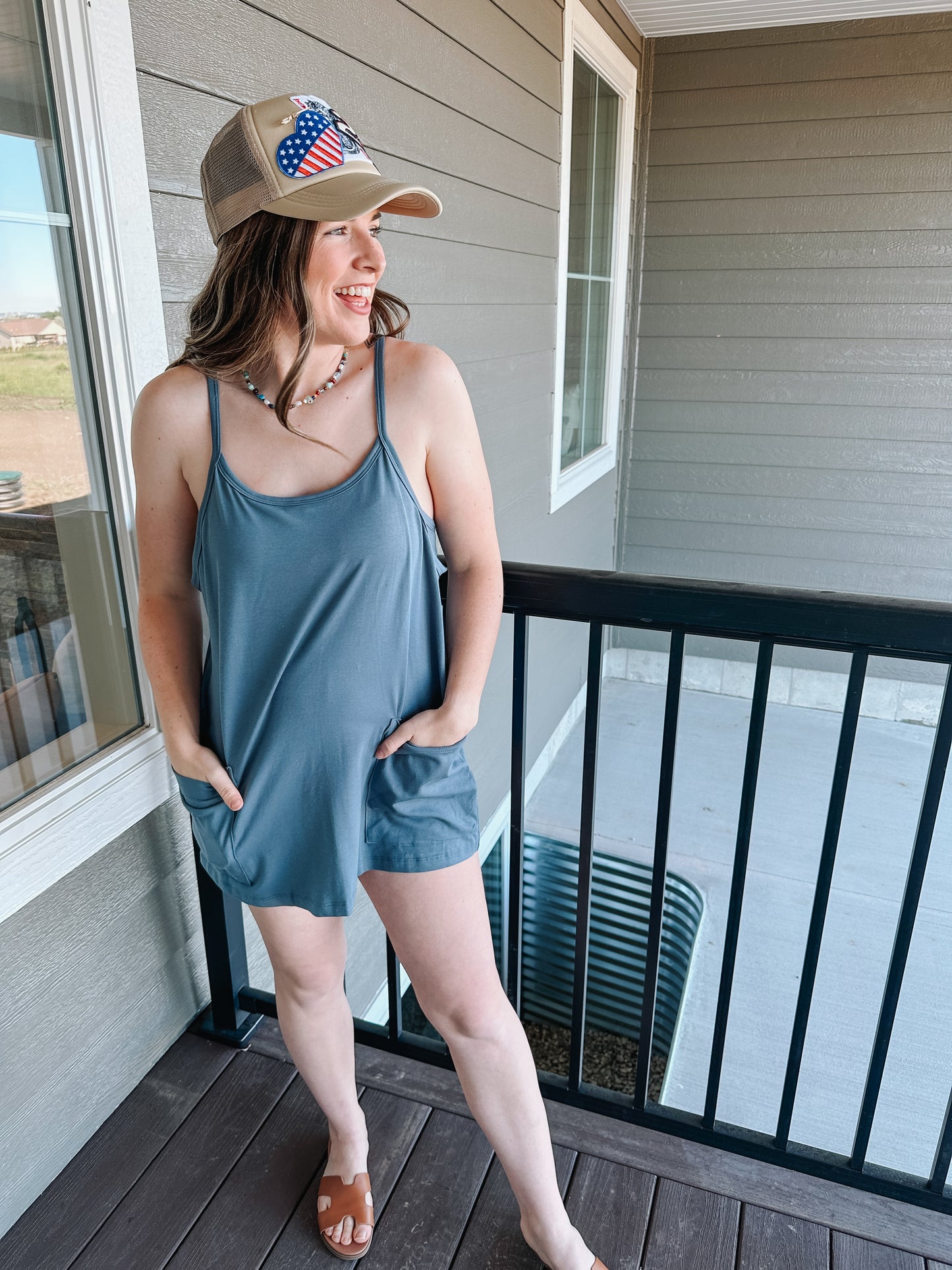 Dusty Blue Romper