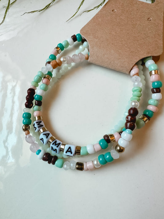 Teal/Gold MAMA Bracelet