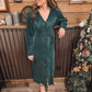 Evergreen Pleated Dress