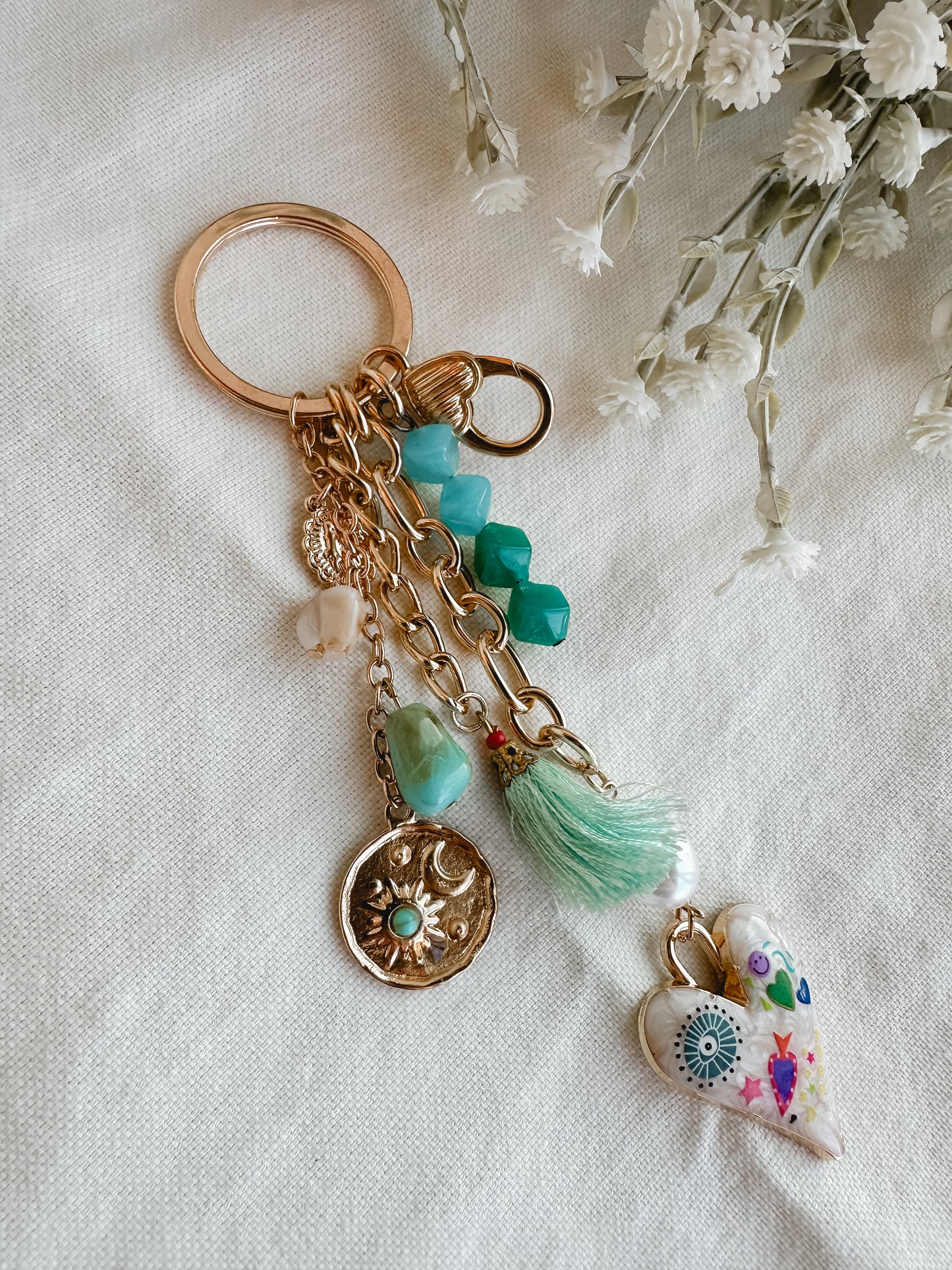 Mystical Hearts Handmade Keychain