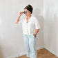 Ivory Knit Button Tee