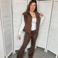 Brown Crossover Waist Yoga Pants