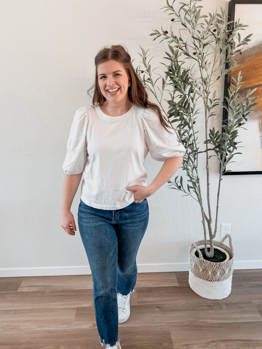 Essential Puff Sleeve Cotton Top
