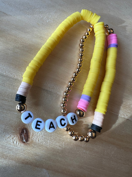 Teach Pencil Bracelet Set