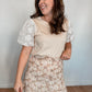 Cream Floral Skirt