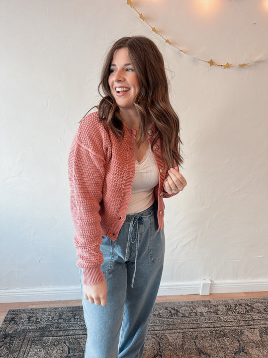 Perfect Season Mineral Washed Cardigan