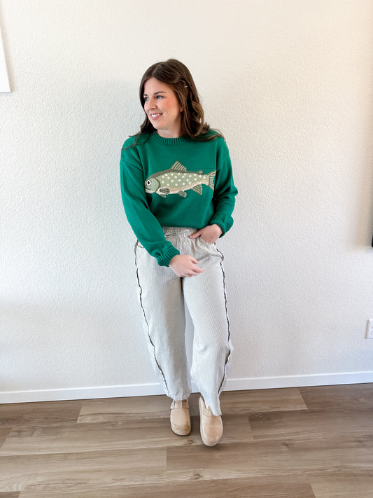 Dusty Sage Stripe Pants