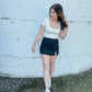 Black Denim Skort