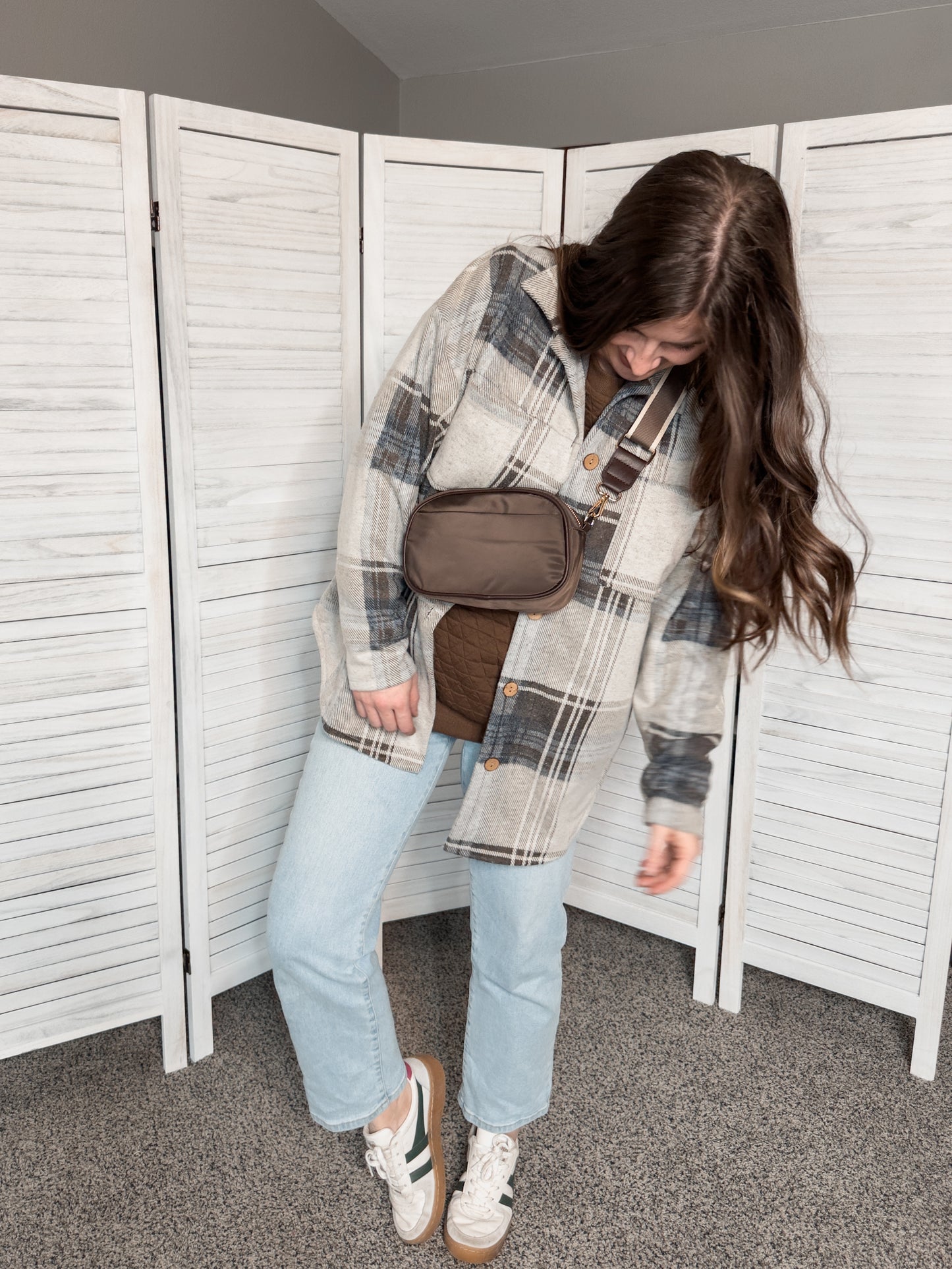 Mocha Blue Plaid Jacket