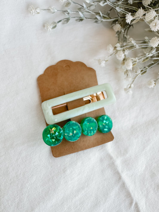 Green Hair Clips
