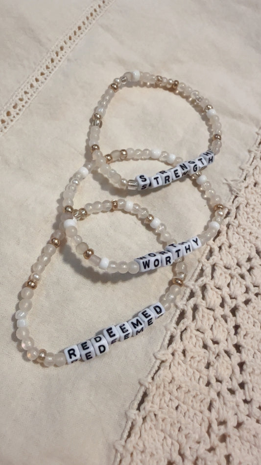 STRENGTH / WORTHY / REDEEMED Bracelet